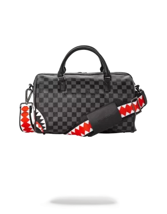 Geantă mini duffle gri cu carouri Sharks in Paris