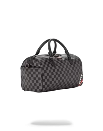 Geantă mini duffle gri cu carouri Sharks in Paris