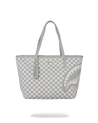 Geantă tote KNIT SHARKS IN PARIS de culoare crem