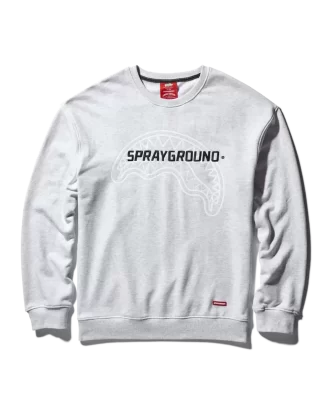 Hanorac cu guler rotund și model pulover SPRAYGROUND (gri deschis)