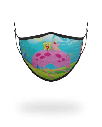 Mască de față mulată pentru adult, cu tematică de jeleu SPONGEBOB și rechin
