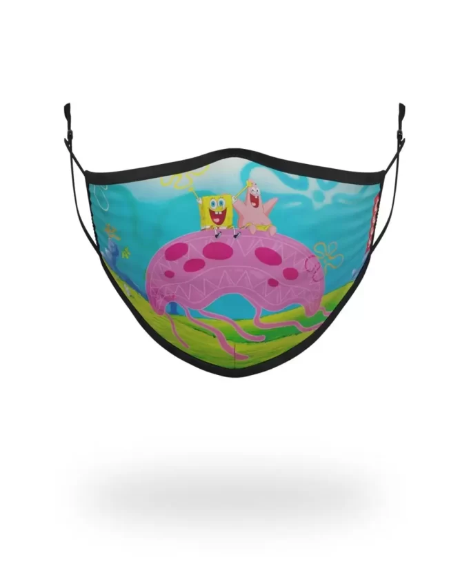 Mască de față mulată pentru adult, cu tematică de jeleu SPONGEBOB și rechin Mască de față mulată pentru adult, cu tematică de jeleu SPONGEBOB și rechin