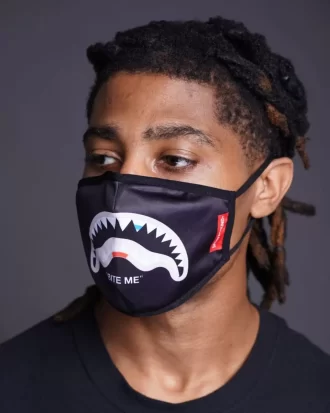 MASCA DE FAȚĂ DIN POLIESTER BITE ME SHARK (NEGRU)