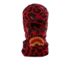 MASCA DE SCHI CU GURĂ DE RECHIN CU ESTAMPĂ DE LEOPARD ROSIU