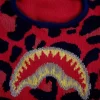 MASCA DE SCHI CU GURĂ DE RECHIN CU ESTAMPĂ DE LEOPARD ROSIU