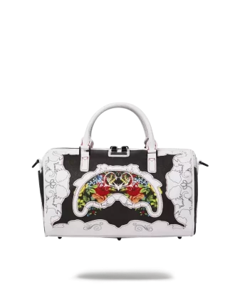 MINI DUFFLE CU CROIALĂ FLORALĂ