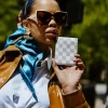 Portofel elastic cu pliere HENNY LATTE