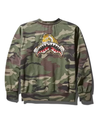 Pulover camuflat cu tigru pentru copii