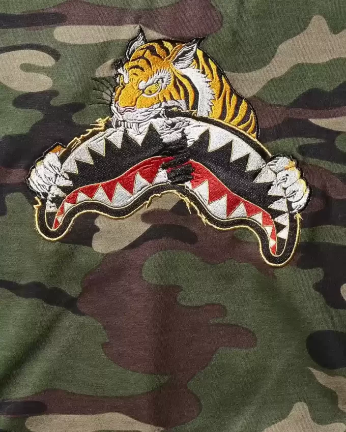 Pulover camuflat cu tigru pentru copii