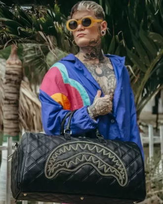 PULSOR NOIR QUILT CU LANȚ DE AUR SHARK