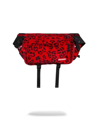 PUNGĂ DE TRANSPORT CROSSBODY CU LEOPARD ROȘU
