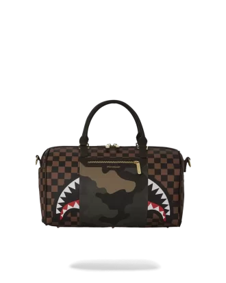 PUNGĂ DE VOLAN MINI CU BUZUNAR EXTERIOR CU FERMOAR AURIT, SHARKS IN PARIS