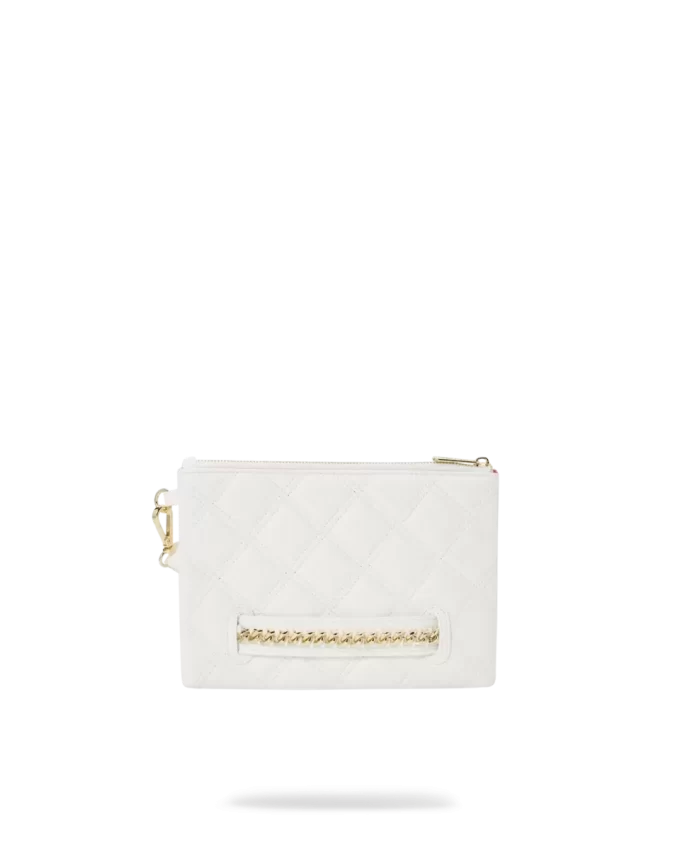 RIVIERA LE BLANC GOLD CHAIN SHARK CROSSOVER clutch RIVIERA LE BLANC GOLD CHAIN SHARK CROSSOVER clutch