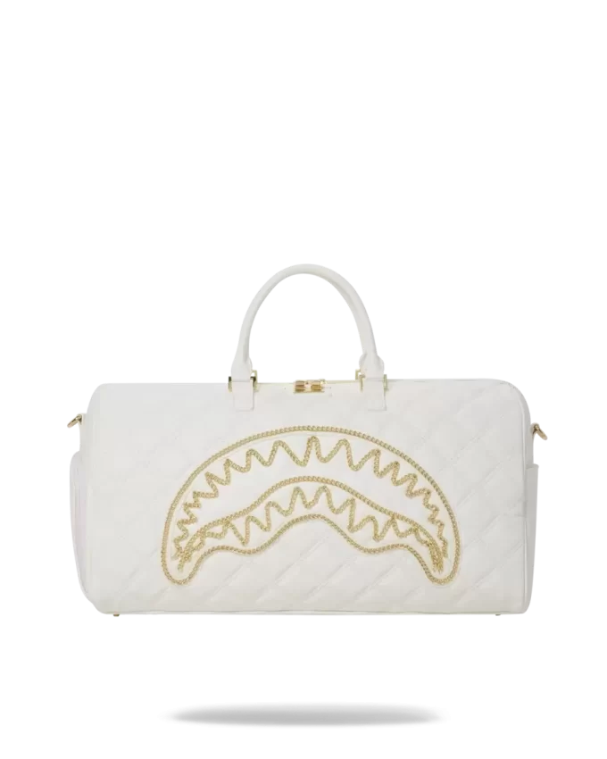 RIVIERA LE BLANC GOLD CHAIN SHARK DUFFLE RIVIERA LE BLANC GOLD CHAIN SHARK DUFFLE