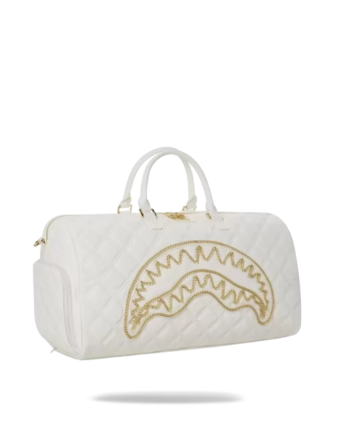 RIVIERA LE BLANC GOLD CHAIN SHARK DUFFLE RIVIERA LE BLANC GOLD CHAIN SHARK DUFFLE