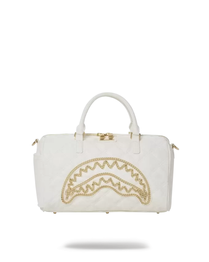 RIVIERA LE BLANC GOLD CHAIN SHARK MINI DUFFLE RIVIERA LE BLANC GOLD CHAIN SHARK MINI DUFFLE