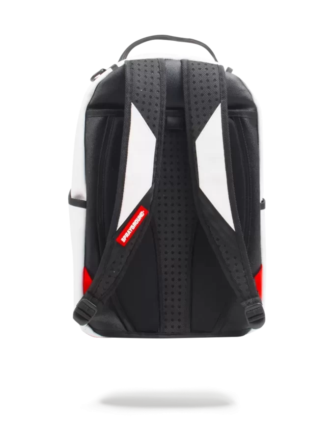 RUCSAC ALB SPRAYGROUND DIY (PIELE VEGANĂ ȘI CĂPTUȘEALĂ INTERIOARĂ PENTRU BANI) ȘI MARKETE INCLUSE