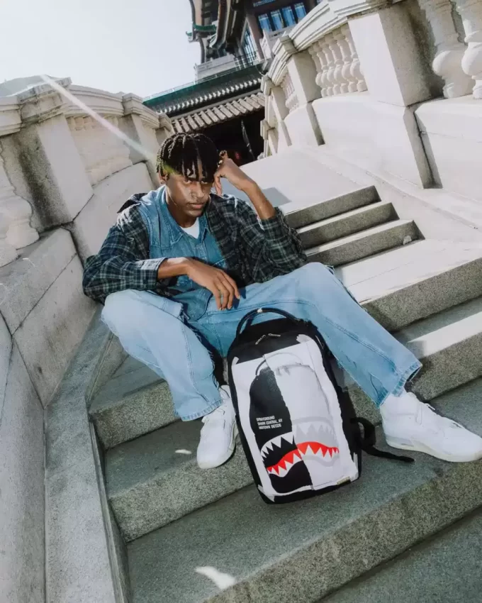 RUCSAC BAG ON BAG OPTICAL ILLUSION SHARKS IN PARIS RUCSAC BAG ON BAG OPTICAL ILLUSION SHARKS IN PARIS