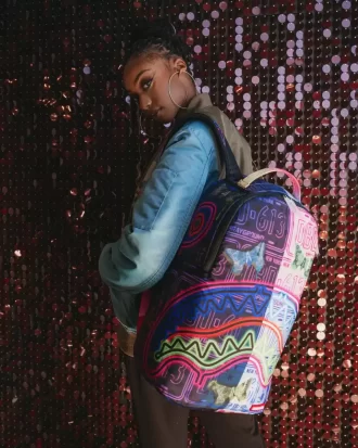 RUCSAC CU FLUTURI NEON