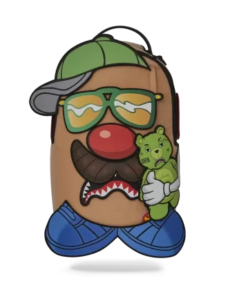 Rucsac Mr. Potato Head cu etichetă velcro și design mixt, model DLXSV