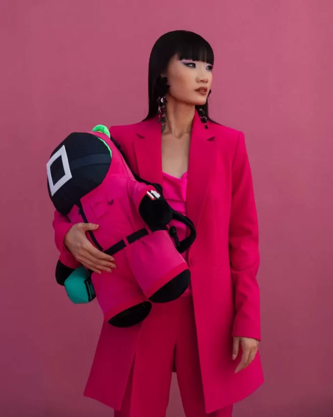 Rucsac Pink Soldiers Bear cu Squid Game Collaboration