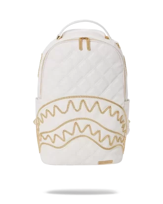 RUCSAC RIVIERA LE BLANC CU LANȚ DE AUR SHARK (DLXV)