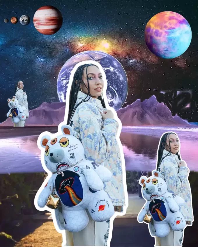 Rucsac UFO SPACED OUT MONEYBEAR Ursuleț de pluș Rucsac UFO SPACED OUT MONEYBEAR Ursuleț de pluș
