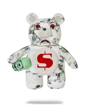 RUCSAC URSULEȚ DE PLUȘ FEROCIOU$ MONEYBEAR