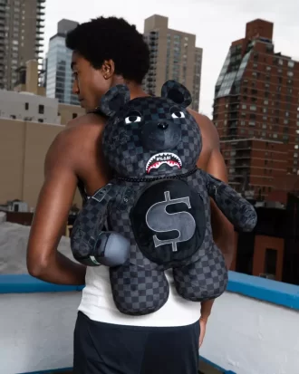 Rucsac WHAT THE BEEP SHARK MONEYBEAR cu ursuleț de pluș