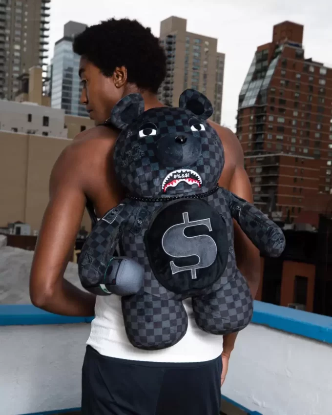 Rucsac WHAT THE BEEP SHARK MONEYBEAR cu ursuleț de pluș Rucsac WHAT THE BEEP SHARK MONEYBEAR cu ursuleț de pluș
