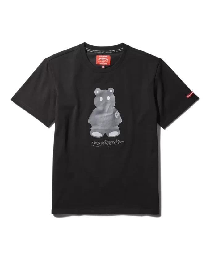 TRICOU CU MÂNECĂ SCURTĂ ȘI GRAFIC CU URSULETUL BANILOR (NEGRU)