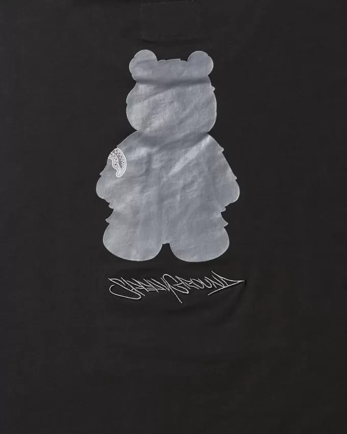 TRICOU CU MÂNECĂ SCURTĂ ȘI GRAFIC CU URSULETUL BANILOR (NEGRU)